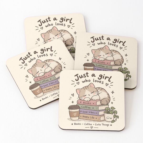 Item preview, Cute Sleeping Cat Books Coffee and Cute Things Aesthetic designed and sold by LunaVales.