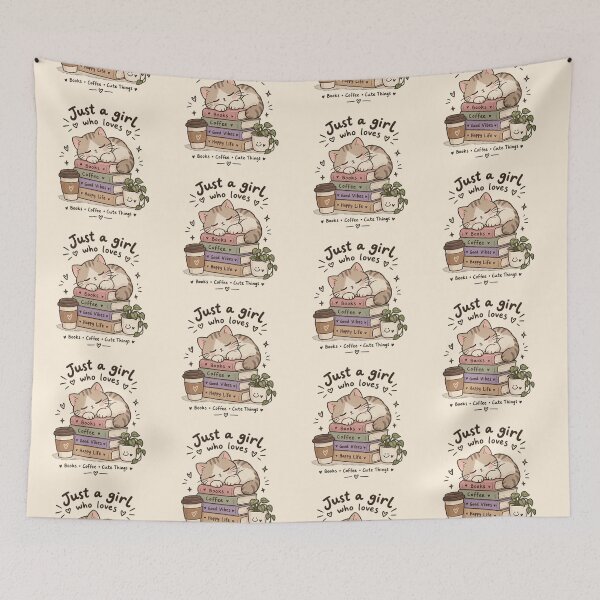 Item preview, Cute Sleeping Cat Books Coffee and Cute Things Aesthetic designed and sold by LunaVales.