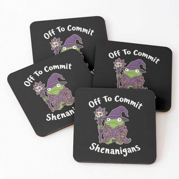 Item preview, Off To Commit Shenanigans Grumpy Frog Wizard – Skull Staff Fantasy Meme designed and sold by ZyziowskyArt.