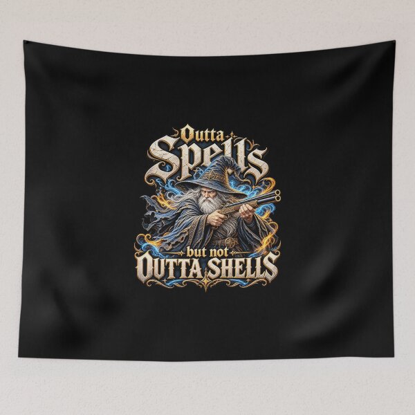 Item preview, Outta Spells Outta Shells, Wizard Shotgun, RPG Gamer Gift, Dungeons and Dragons designed and sold by Sparkles Makes Studio.