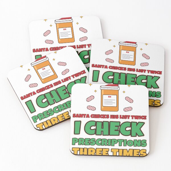 Item preview, Santa Checks His List Twice I Check Prescriptions Three Times Funny Pharmacist Christmas designed and sold by Bornprints.