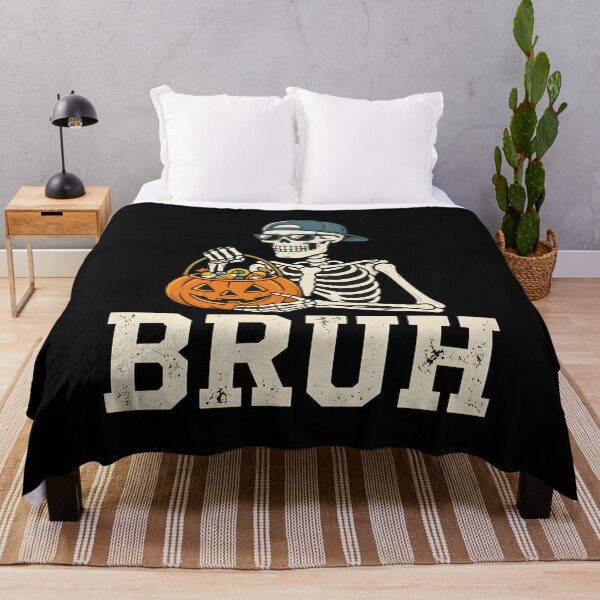 Item preview, Bruh Skeleton Halloween Candy Bucket Art designed and sold by OlyvieArt.