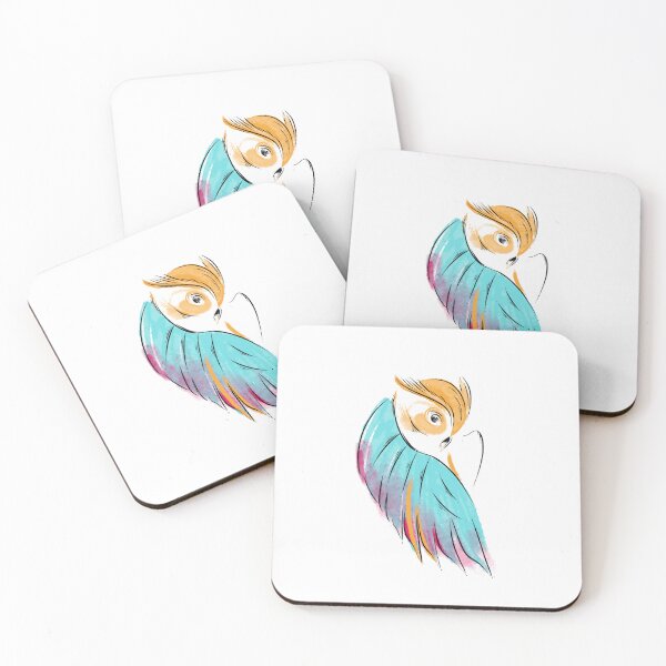 Item preview, Golden Barn Owl With Turquoise Wings designed and sold by QuirinAichberg.