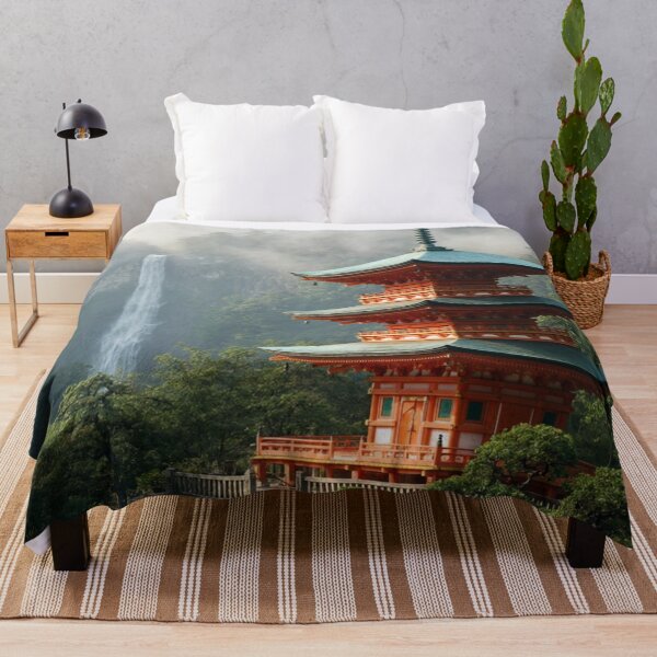 Item preview, Sacred Pagoda Falls - Japanese Temple Serenity Landscape designed and sold by nhk999.