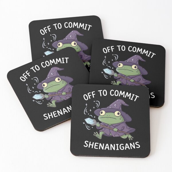 Item preview, Off To Commit Shenanigans Running Frog Wizard – Crystal Staff Funny Meme designed and sold by ZyziowskyArt.