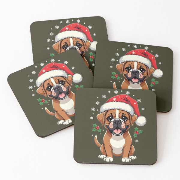 Item preview, Boxer in Christmas Hat designed and sold by DIGOR shop.