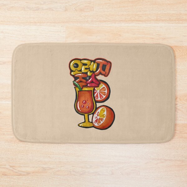 Item preview, Hand-Drawn Retro Orange Juice with Korean Lettering designed and sold by lazypencil.art.