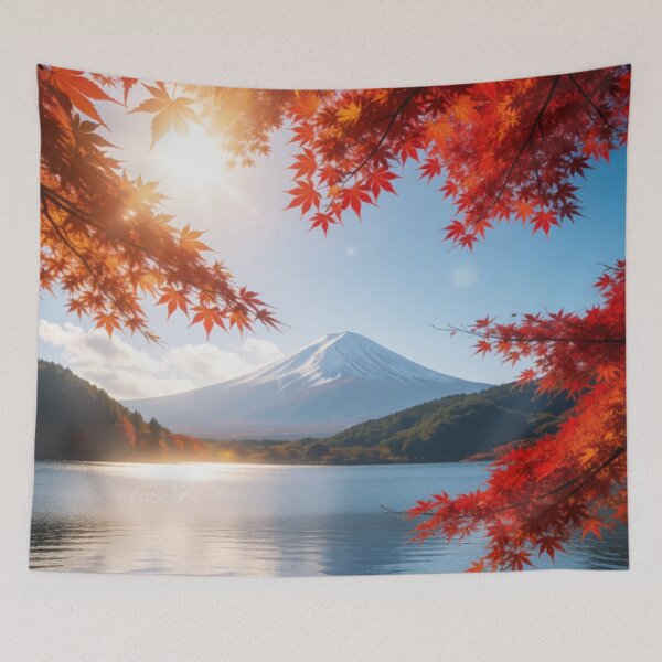 Item preview, Autumn Maple Dreams - Mount Fuji Japanese Fall Landscape designed and sold by nhk999.