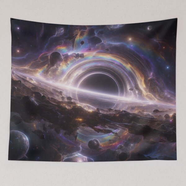 Item preview, Celestial Gateway - Cosmic Horizon Black Hole Space Art designed and sold by nhk999.
