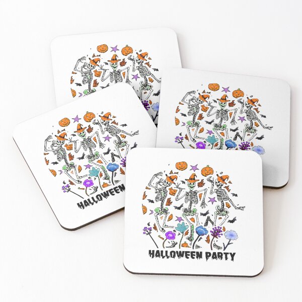 Item preview, Dancing Skeletons Halloween Party Illustration designed and sold by OlyvieArt.
