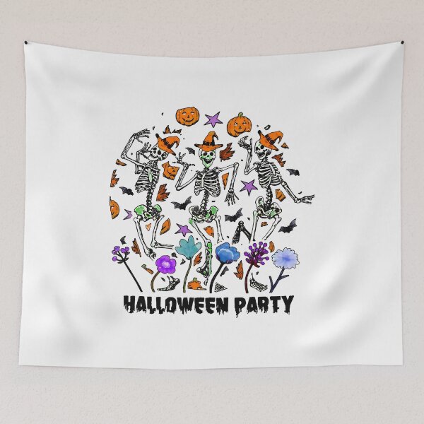 Item preview, Dancing Skeletons Halloween Party Illustration designed and sold by OlyvieArt.