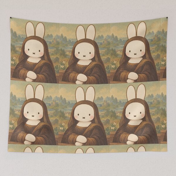 Item preview, Classic Mona Lisa Bunny Miffy Parody  designed and sold by Cozy Moss Studio.