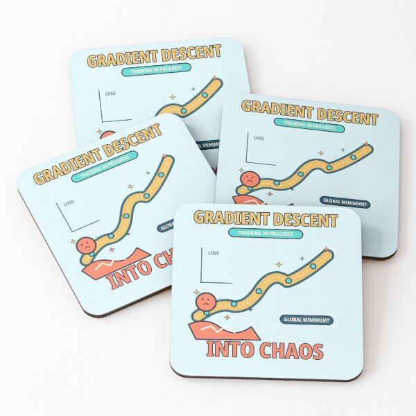 Item preview, Gradient Descent Into Chaos - Funny Machine Learning Humor designed and sold by Ink and Wink.