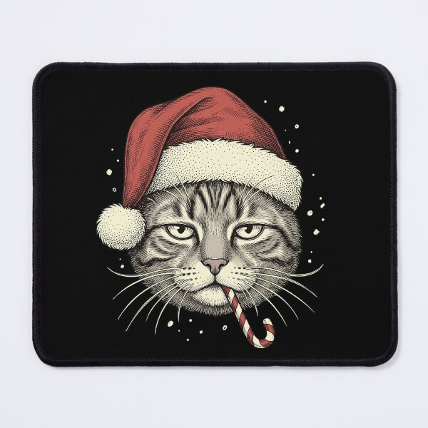 Item preview, Grumpy Christmas Cat Vintage Engraving designed and sold by dudelinart.