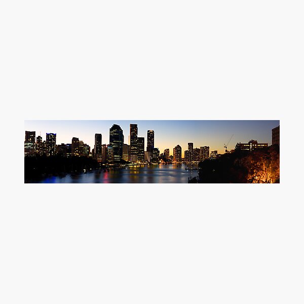 Brisbane City Sunset Panorama Photographic Print