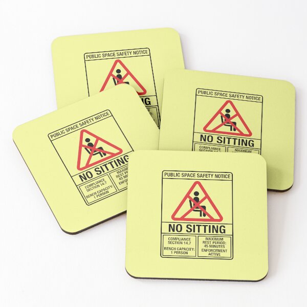 Item preview, Public Space Safety Notice No Sitting Bureaucracy Humor designed and sold by SplashTastic.