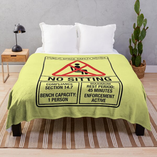 Item preview, Public Space Safety Notice No Sitting Bureaucracy Humor designed and sold by SplashTastic.