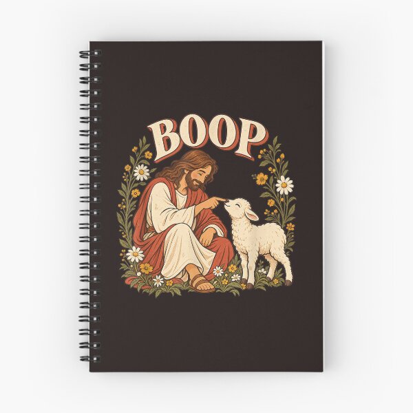Item preview, Cute Vintage Floral Jesus Touching Lamb Nose Boop designed and sold by mari-kayden.