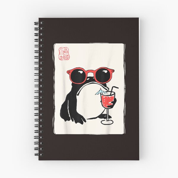 Item preview, Funny Japanese Style Grumpy Frog Drinking Cocktail Summer designed and sold by mari-kayden.