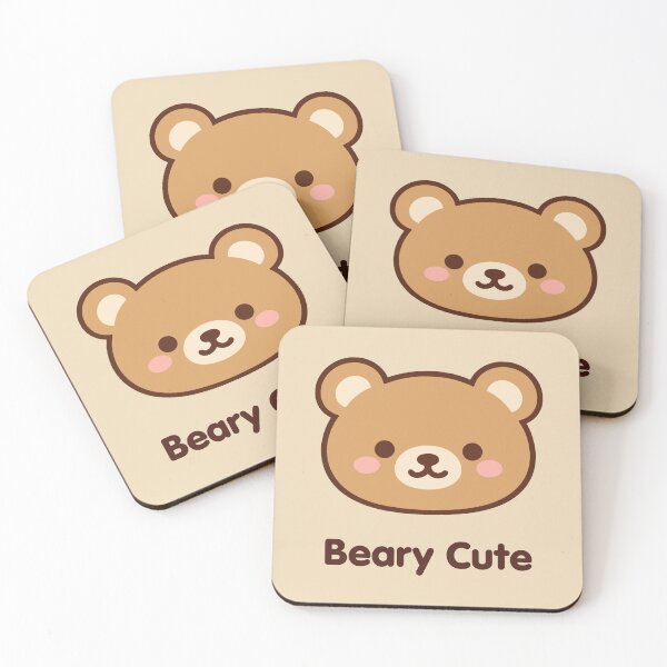 Item preview, Beary Cute – Kawaii Teddy Bear Face designed and sold by witwhimsystudios.