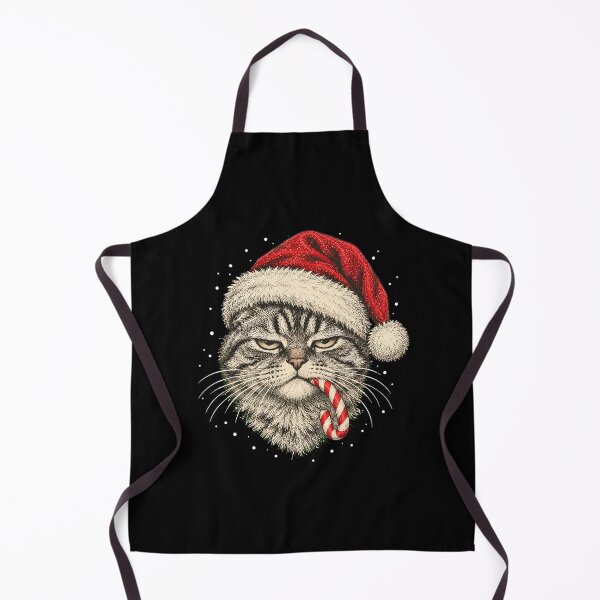 Item preview, Grumpy Christmas Tabby Cat in Santa Hat designed and sold by dudelinart.