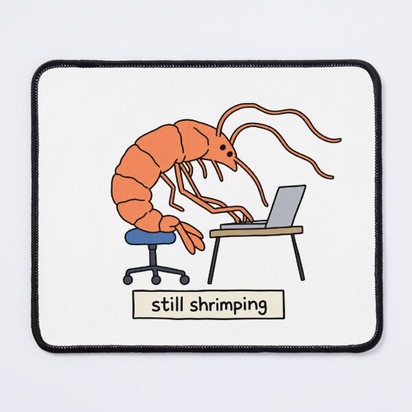 Item preview, Shrimp posture – still hunched over the laptop designed and sold by ArtHouseNiklas.