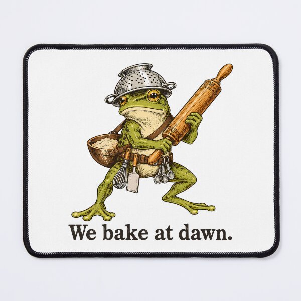 Item preview, We Bake at Dawn Funny Frog Baker Baking Humor designed and sold by andre-hollow.