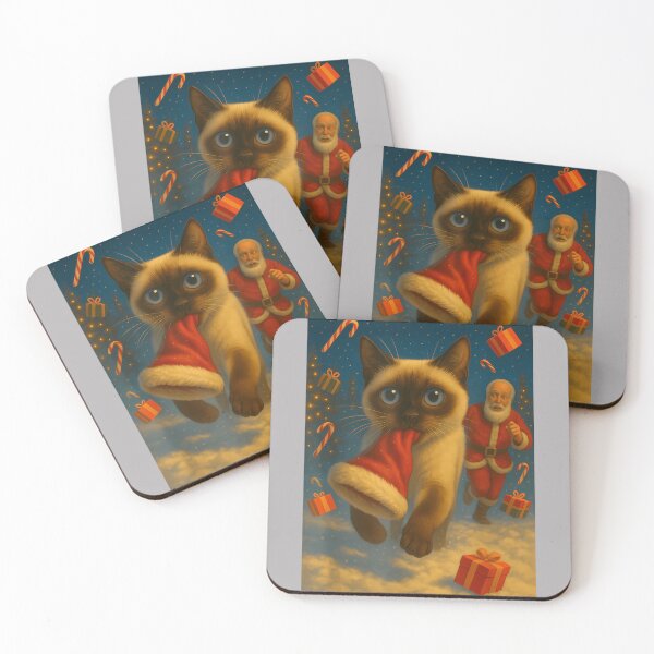 Item preview, Siamese Cat Santa Sleigh Selfie Funny Xmas designed and sold by GreggRoss.