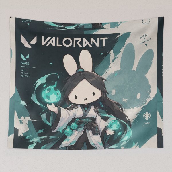 Item preview, Cute Sage VALORANT Bunny Agent Art Print designed and sold by Cozy Moss Studio.