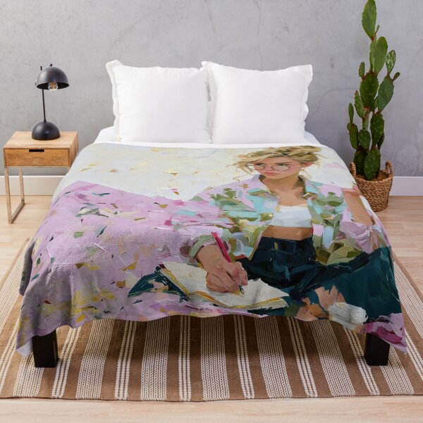 Item preview, Artistic Girl Painting with Pastel Impasto Texture designed and sold by colorful-white.