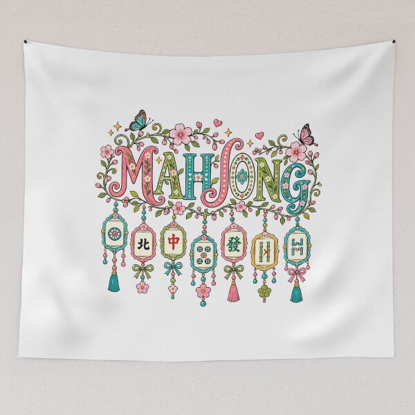Item preview, Mahjong Floral Tiles Colorful Mahjong Game Night designed and sold by andre-hollow.