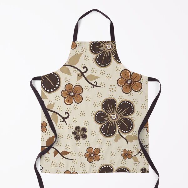 Item preview, Vintage Brown Floral Pattern – Retro Flowers on Cream Background designed and sold by demigots.