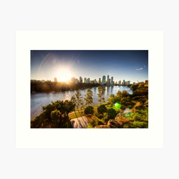 Brisbane City Sunset HDR Art Print