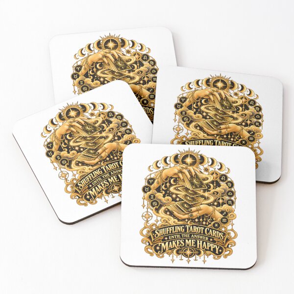 Item preview, Shuffling Tarot Cards Until Happy Celestial Gold designed and sold by LoafLogic.