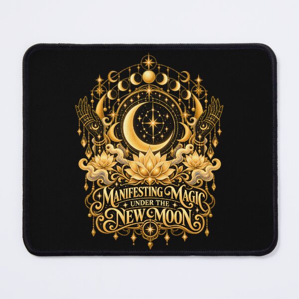 Item preview, Manifesting Magic Under The New Moon Celestial Gold designed and sold by LoafLogic.