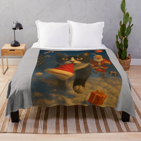 Item preview, Tuxedo Cat Santa Sleigh Selfie Christmas Meme designed and sold by GreggRoss.