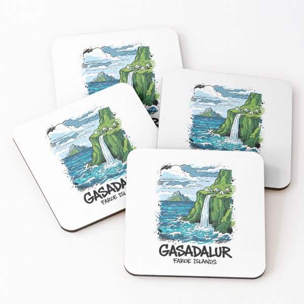 Item preview, Gasadalur Faroe Islands Waterfall Travel Art designed and sold by Merch by Das Design Studio.