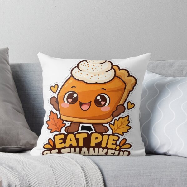 Item preview, Eat Pie Be Thankful Pumpkin Pie Thanksgiving Sticker designed and sold by SaeedArtStudio.