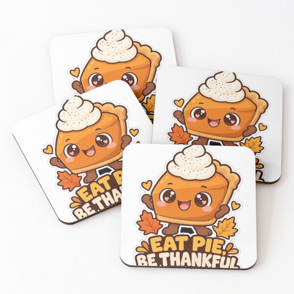Item preview, Eat Pie Be Thankful Pumpkin Pie Thanksgiving Sticker designed and sold by SaeedArtStudio.