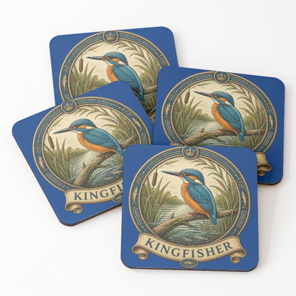 Item preview, Kingfisher – British Wildlife Heraldic Medallion designed and sold by The Digital Compass.