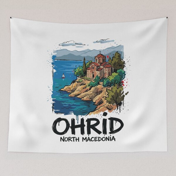 Item preview, Ohrid North Macedonia Church St John Kaneo Art designed and sold by Merch by Das Design Studio.