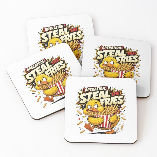 Item preview, Operation: Steal the Fries – Funny Yellow Duck Comic Art designed and sold by Cavalier-org.