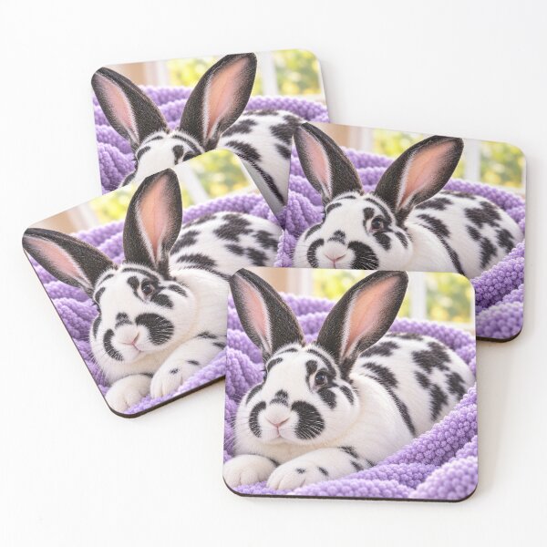Item preview, Spotted Rabbit in Blanket 01 designed and sold by Elisabeth Lucas.