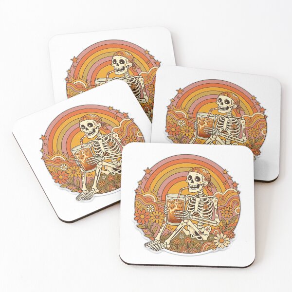 Item preview, Retro Skeleton Drinking Iced Coffee Groovy designed and sold by EmrYldrn.
