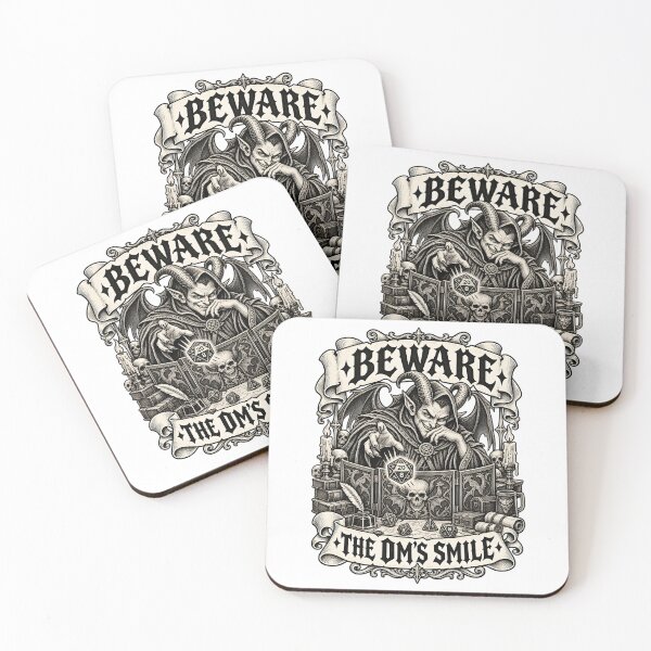 Item preview, Beware The DM's Smile Medieval Woodcut Emblem designed and sold by LoafLogic.