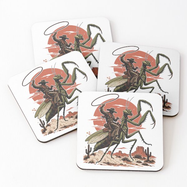 Item preview, Cowboy Riding Giant Praying Mantis Western Art designed and sold by roni-harbor.