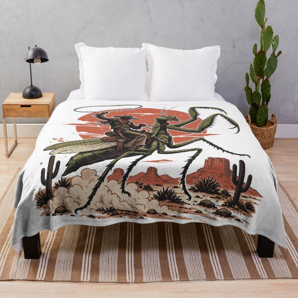 Item preview, Cowboy Riding Giant Praying Mantis Western Art designed and sold by roni-harbor.