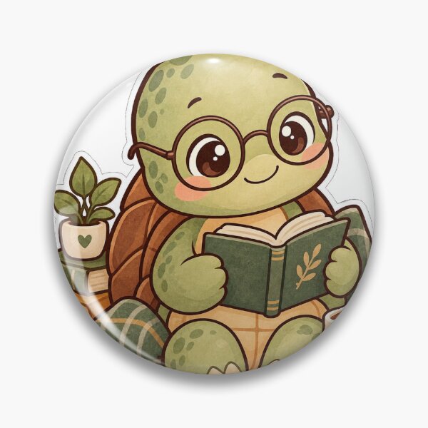 Item preview, Reading Turtle Glasses Book Teacup Cozy Bookish Sticker designed and sold by SaeedArtStudio.