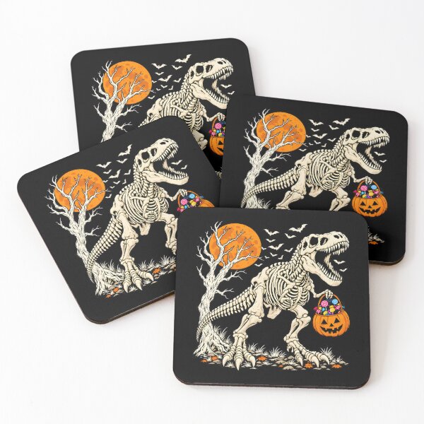 Item preview, Skeleton Rex Halloween Candy Moon Bats Art designed and sold by OlyvieArt.