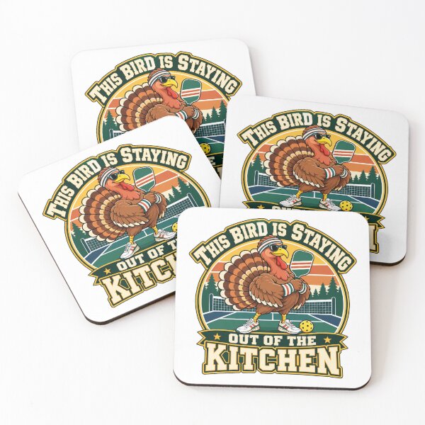 Item preview, This Bird Is Staying Out of the Kitchen Thanksgiving Pickleball Turkey designed and sold by WeirdlyMild.